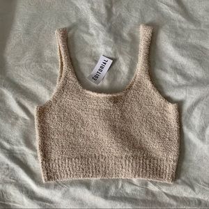🤎 cream fluffy tank crop top 🤎